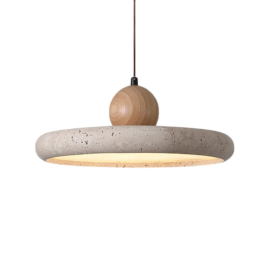 Retro Art Pendant Light in Natural Yellow Travertine