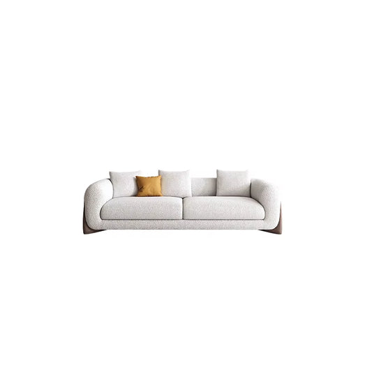 Fabric Sofa Italian Minimalist Small Living Room Modern Minimalist Latex Solid Wood Cream Style Lamb'S Wool Sofa