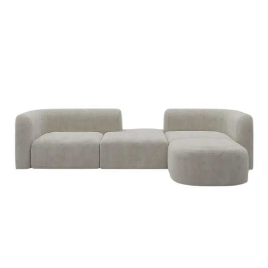 Sovereign Elite Modular Velvet Sectional Sofa with Ottoman