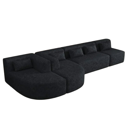 Illyria Modular Modern Sectional Sofa with Curved Chaise Lounges