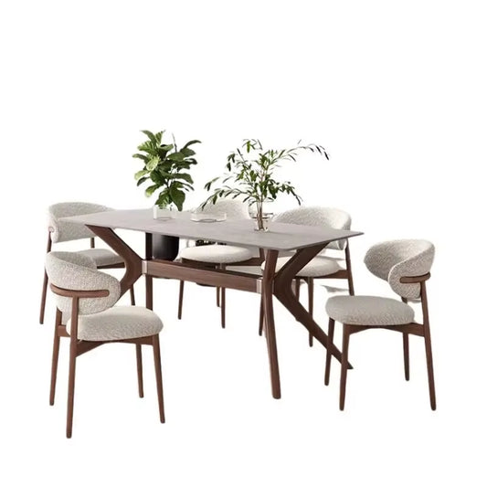 Nordic Mobile Dining Room Sets Armchair Foldable Design Chair Dining Table Set Modern Tavolo E Sedie Pranzo Home Furniture DW