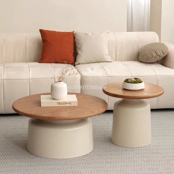 Aura Cream Modern Round Coffee Table